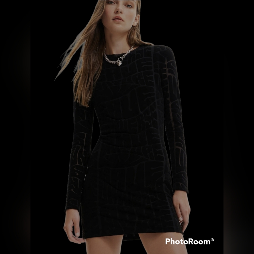 Desigual Black Dress with Message
